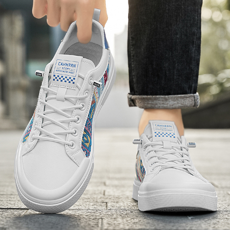 2026 Muške bijele slip-on tenisice s debelim potplatom – proljetni casual kineskog stila