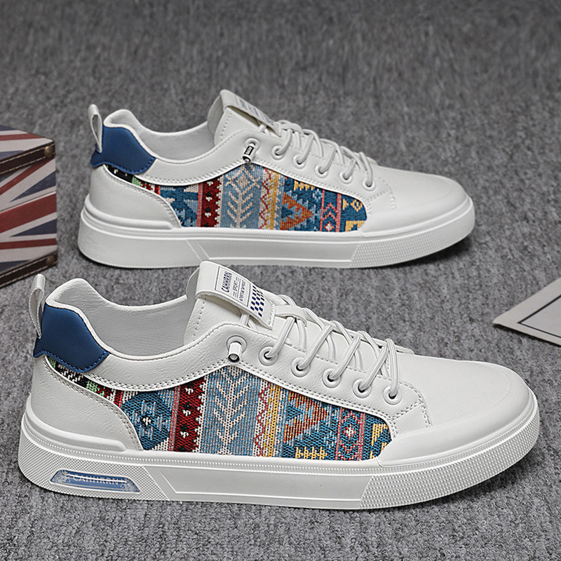 2026 Muške bijele slip-on tenisice s debelim potplatom – proljetni casual kineskog stila