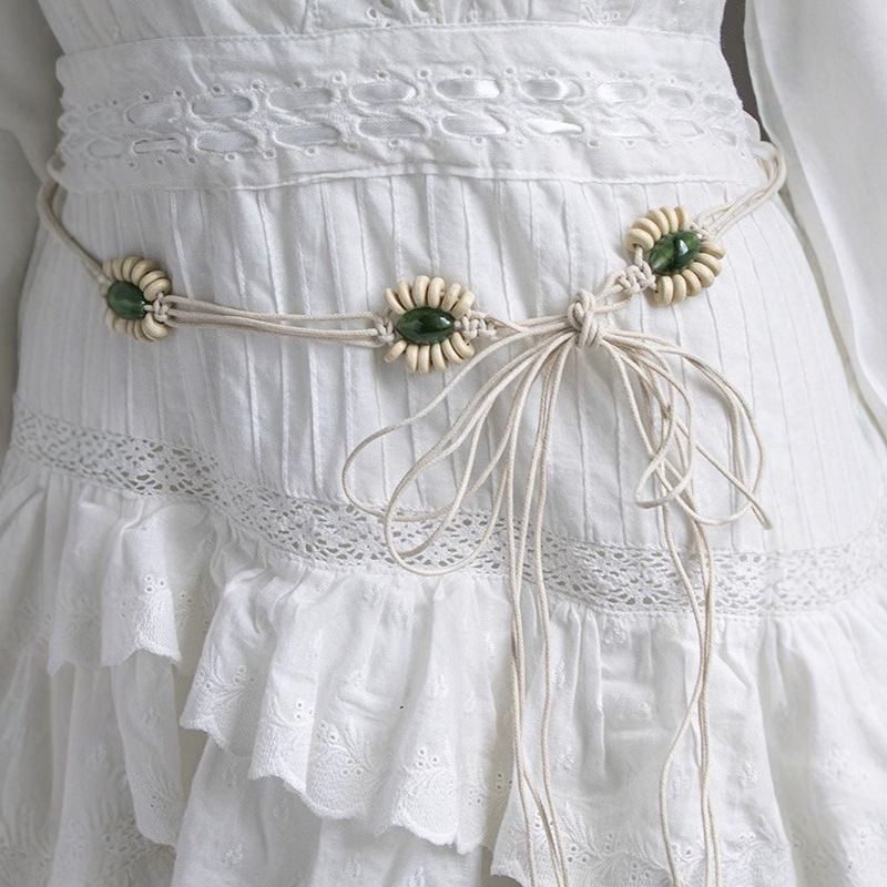 Boho pleteni pojas za struk s cvjetnim uzorkom i motivom suncokreta
