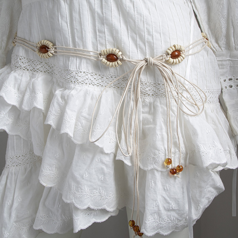 Boho pleteni pojas za struk s cvjetnim uzorkom i motivom suncokreta