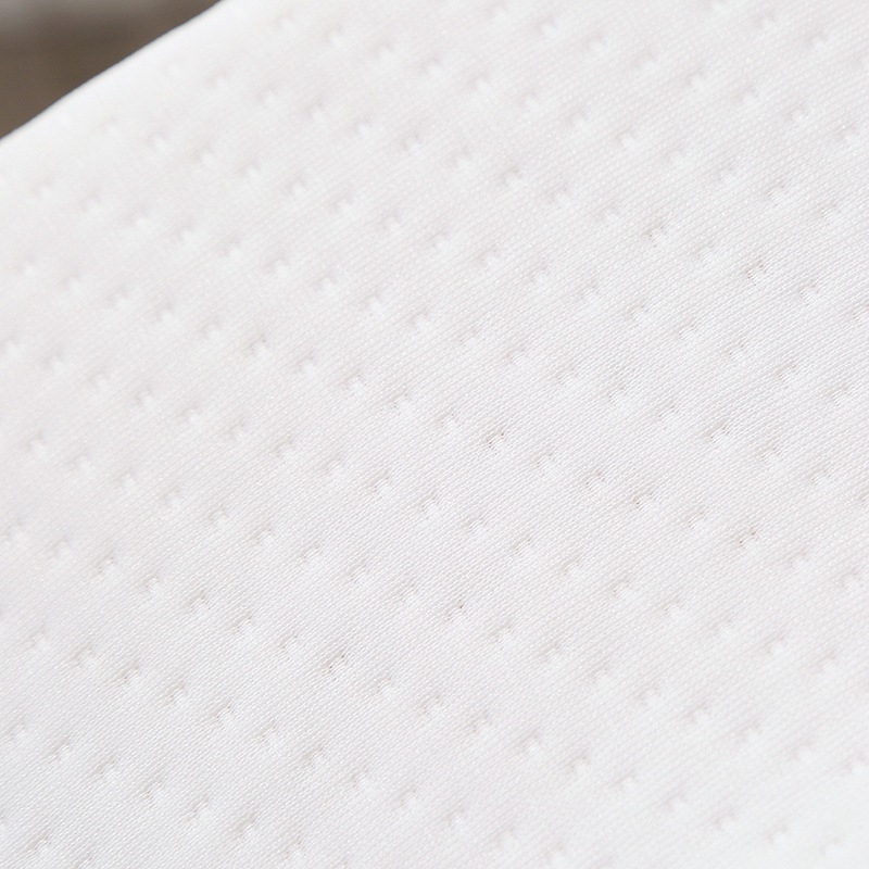 Prirodni latex jastuk, pravokutnog oblika, podrška vratu, bijela, visina 10–15 cm, težina 2–3 kg, sadržaj lateksa 80–90%, jezgra od kemijskih vlakana