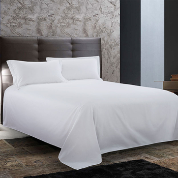 Bijeli hotelski čaršav od pamuka s satinom, s gumom, jednokrevetna veličina
