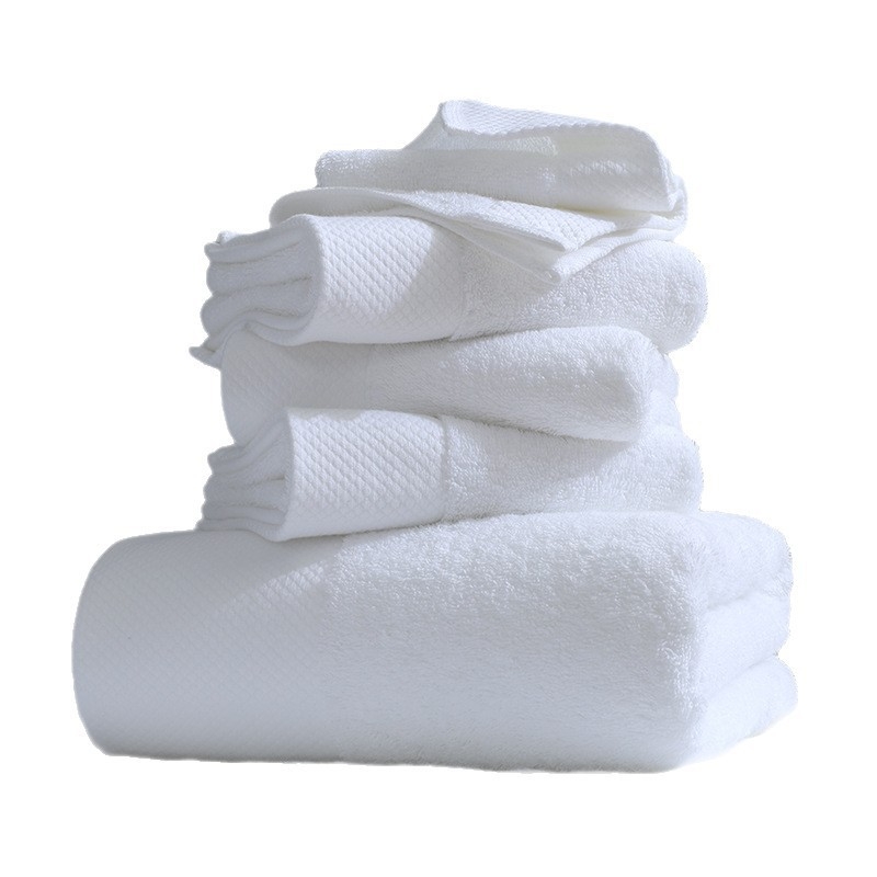 Hotelski ručnik za tuširanje od 100% pamuka, debeli, set od 16 komada, velika veličina, rub platinskog satena, s ušivenim logotipom