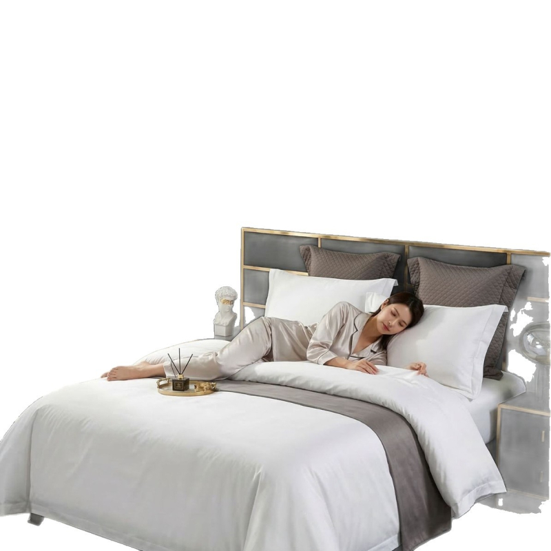 Hotelski set posteljine od 100% pamuka, saten 60s, četiri dijela, jednobojan, mogućnost šivanja logotipa