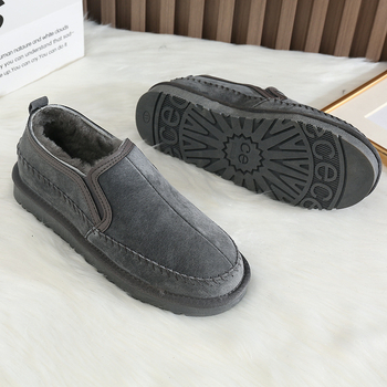 Muške čizme za snijeg od ovčje kože s toplom podstavom, protuklizna potplata, slip-on, kratka visina
