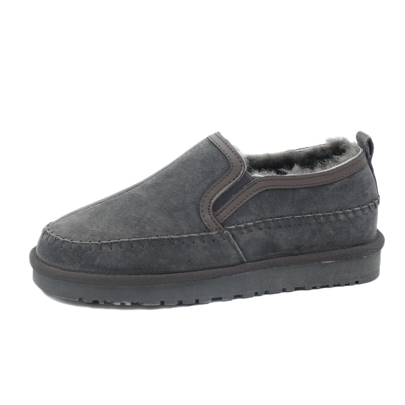 Muške čizme za snijeg od ovčje kože s toplom podstavom, protuklizna potplata, slip-on, kratka visina