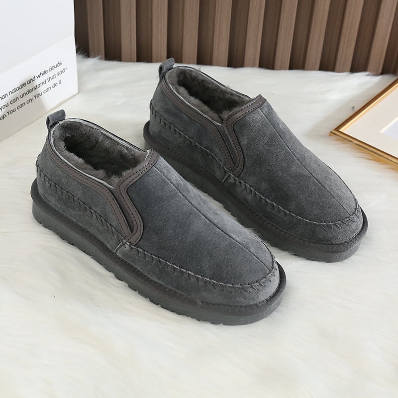 Muške čizme za snijeg od ovčje kože s toplom podstavom, protuklizna potplata, slip-on, kratka visina
