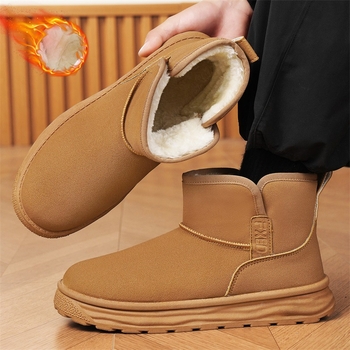 Muške zimske čizme s velurom, debela potplata, visok vrh, slip-on za vanjsku upotrebu
