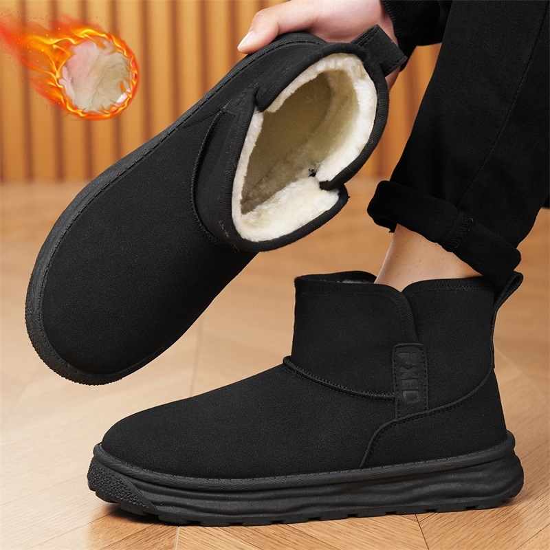Muške zimske čizme s velurom, debela potplata, visok vrh, slip-on za vanjsku upotrebu