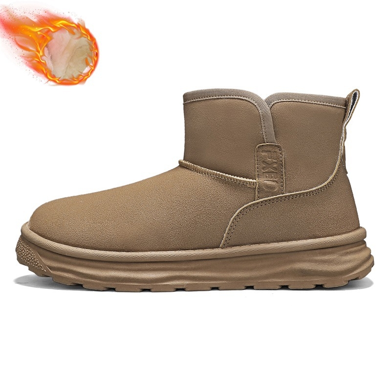 Muške zimske čizme s velurom, debela potplata, visok vrh, slip-on za vanjsku upotrebu