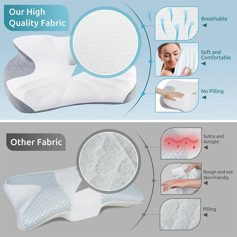 Jastuk od memorijske pjene s leptirastim oblikom za podršku vrata i ergonomski komfor tijekom spavanja