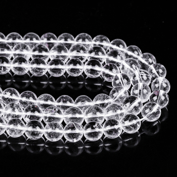7A kvalitete prirodne bijele kristalne perle za DIY nakit, slobodnog oblika, kružne s efektom ledenog kristala