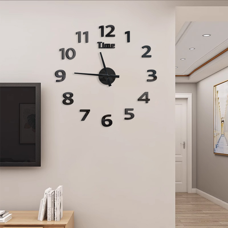 Akrilni DIY zidni sat s ogledalom, tih hod, 3D dekor za zid