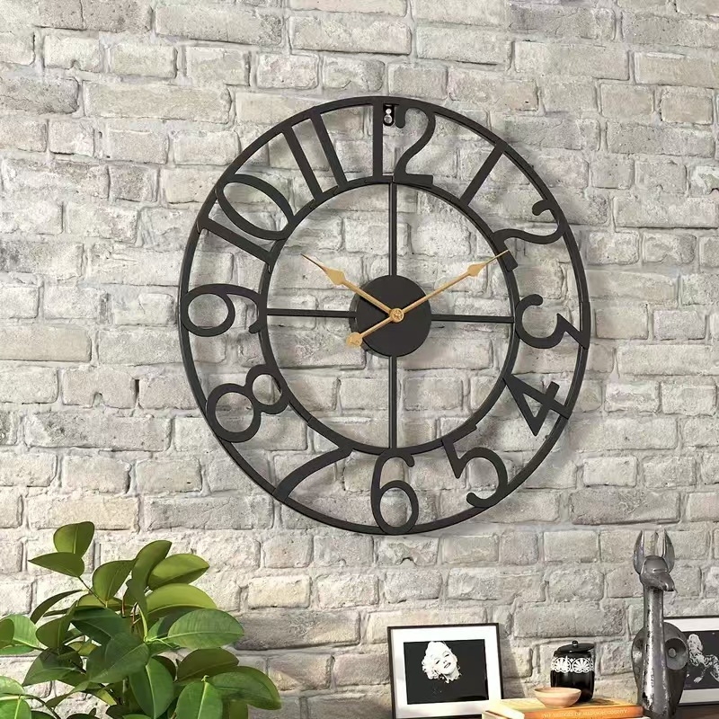 Personalizirani željezni digitalni zidni sat, retro europski stil, prilagodljiv