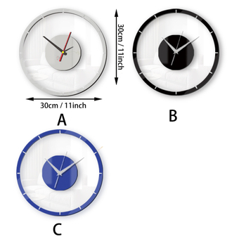 Ceas de perete din acril, design minimalist monocrom, mișcare silențioasă, decor pentru living, stil nordic