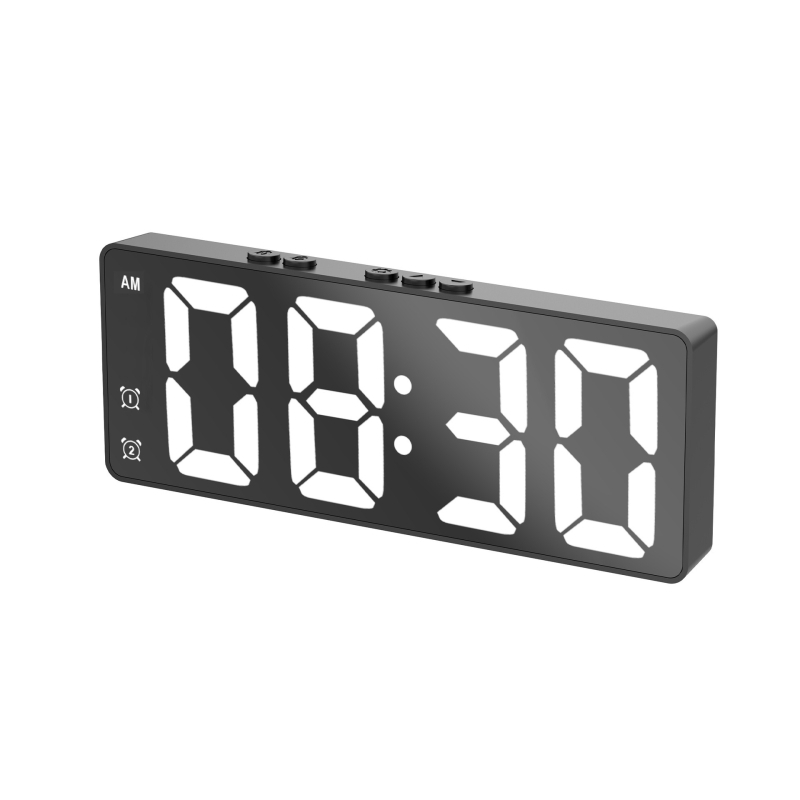 Ceas digital LED cu afișaj de temperatură, control vocal, ceas de birou compact