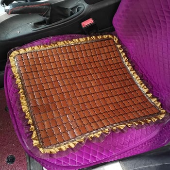 Bambusni jastuk za auto s čipkastim rubom, kvadratni, 46×46 cm