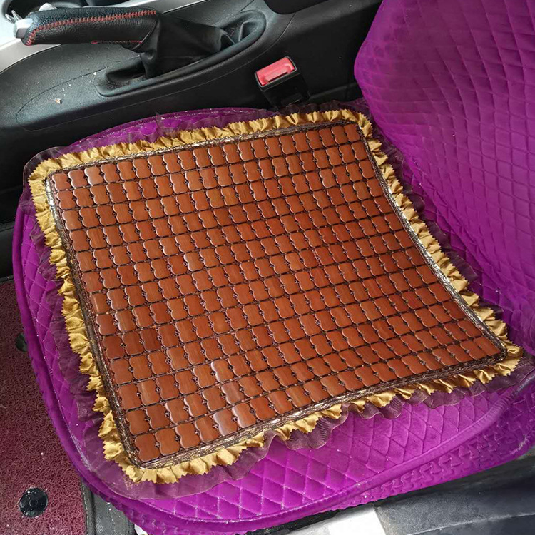 Bambusni jastuk za auto s čipkastim rubom, kvadratni, 46×46 cm