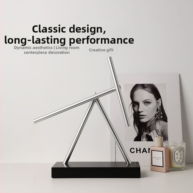 Chaotické kyvadlo: stolová dekorácia inšpirovaná večným pohybom, moderný minimalistický štýl, luxusný dar do kancelárie