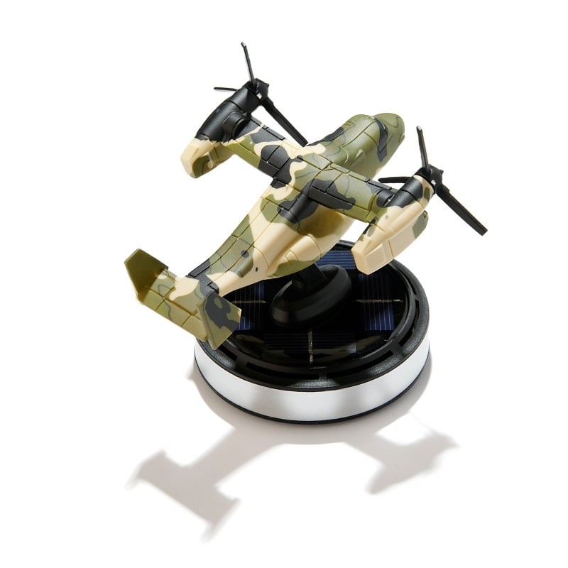 Napelemes autóillatosító V-22 Osprey modell, fény hatására forog, szagokat megszüntet, hosszú ideig tartó illat, autó dísz