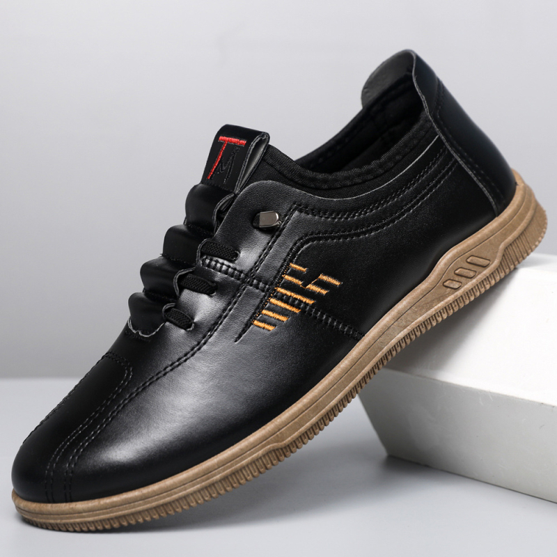 Férfi PU bőr slip-on cipő, könnyű, mindennapi divatos sneakers