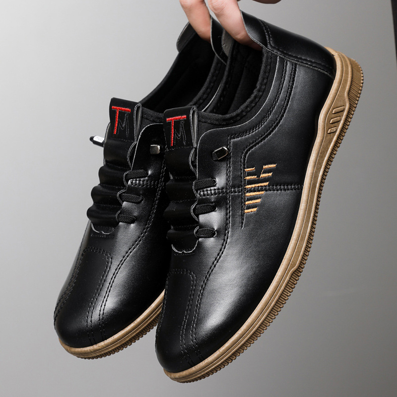 Férfi PU bőr slip-on cipő, könnyű, mindennapi divatos sneakers