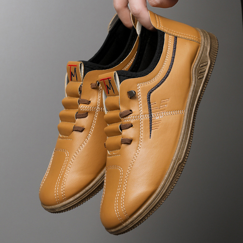 Férfi PU bőr slip-on cipő, könnyű, mindennapi divatos sneakers