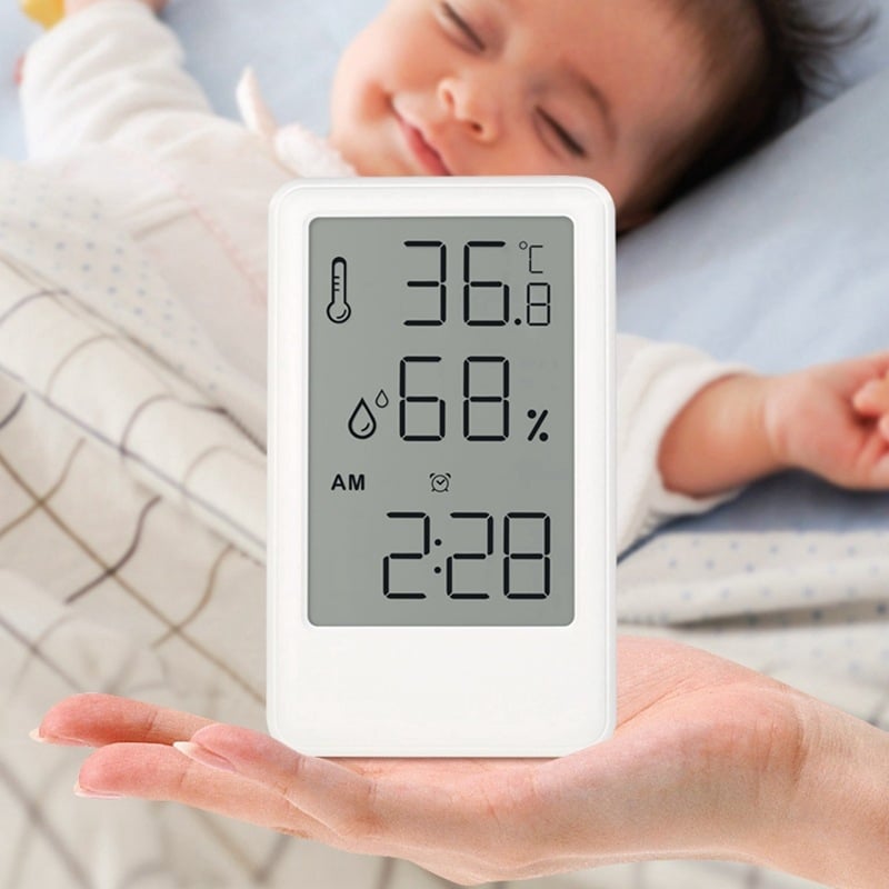YIDA TIME 9032 Ceas cu LCD, alarmă, temperatură și umiditate, calendar – suport birou sau montaj pe perete