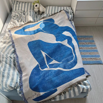 Matisse Kék esés – északi absztrakt gobelin falidísz és kanapéhuzat