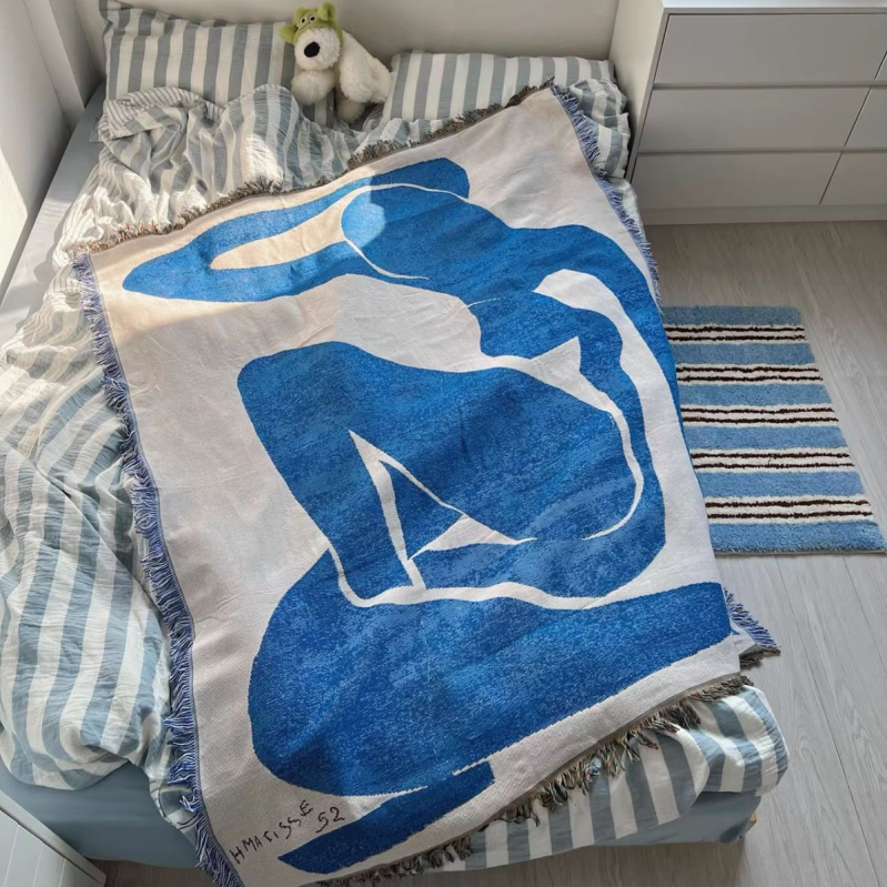 Matisse Kék esés – északi absztrakt gobelin falidísz és kanapéhuzat