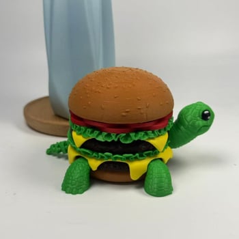 3D otisnuta ukrasna figura – kornjača u obliku hamburgera, model životinje, poklon