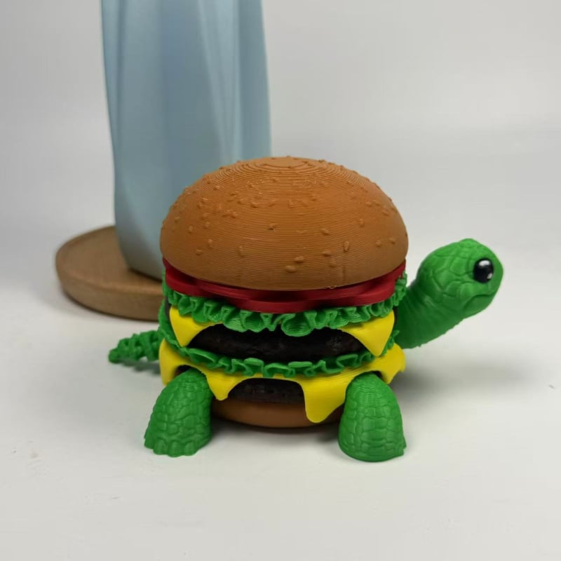 3D otisnuta ukrasna figura – kornjača u obliku hamburgera, model životinje, poklon