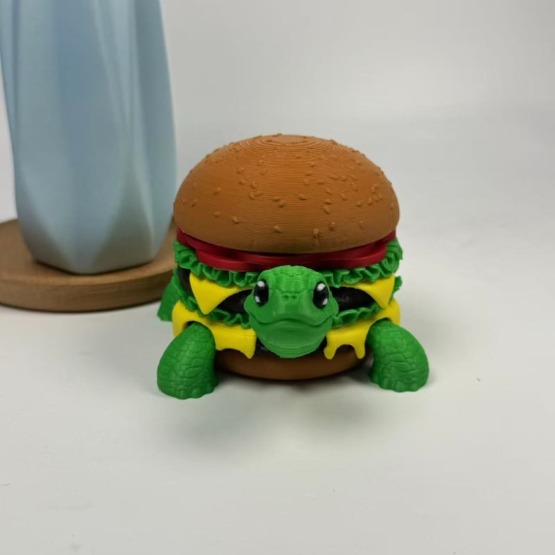 3D otisnuta ukrasna figura – kornjača u obliku hamburgera, model životinje, poklon
