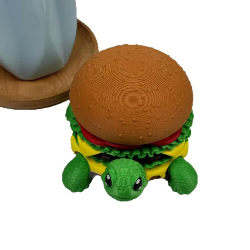 3D otisnuta ukrasna figura – kornjača u obliku hamburgera, model životinje, poklon