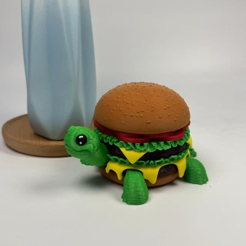 3D otisnuta ukrasna figura – kornjača u obliku hamburgera, model životinje, poklon