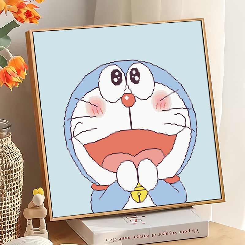 Doraemon komplet za križni bod za dnevni boravak – 11CT poliester-pamuk