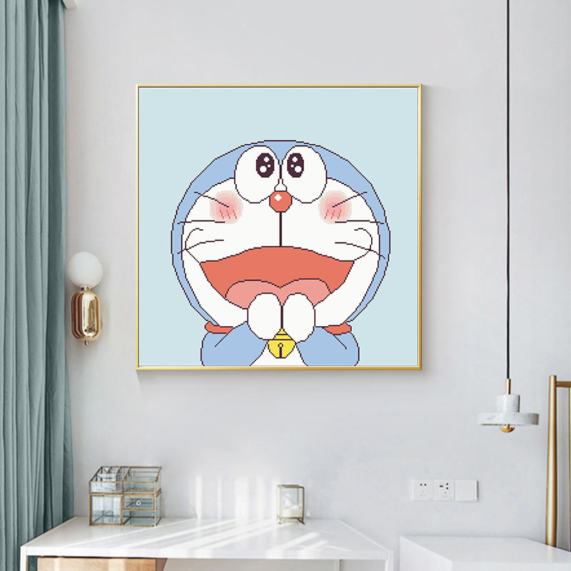 Doraemon komplet za križni bod za dnevni boravak – 11CT poliester-pamuk
