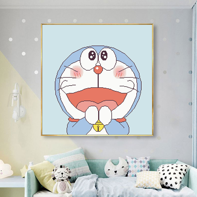 Doraemon komplet za križni bod za dnevni boravak – 11CT poliester-pamuk