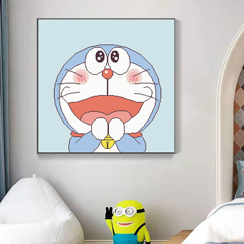 Doraemon komplet za križni bod za dnevni boravak – 11CT poliester-pamuk