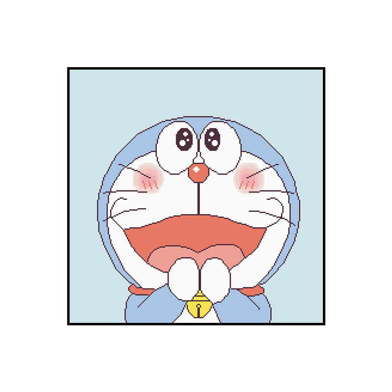 Doraemon komplet za križni bod za dnevni boravak – 11CT poliester-pamuk