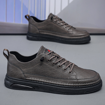 Ανδρικά loafers χωρίς κορδόνια από ανακυκλωμένο δέρμα - άνετα δερμάτινα παπούτσια για καθημερινή χρήση, με στρογγυλή μύτη, χαμηλό τακούνι, ελαφριά, για άνοιξη και φθινόπωρο