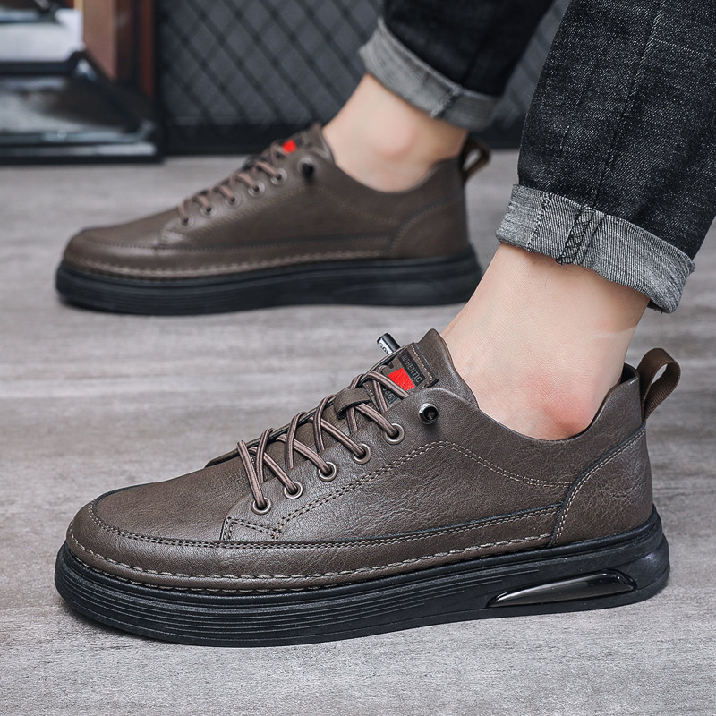 Ανδρικά loafers χωρίς κορδόνια από ανακυκλωμένο δέρμα - άνετα δερμάτινα παπούτσια για καθημερινή χρήση, με στρογγυλή μύτη, χαμηλό τακούνι, ελαφριά, για άνοιξη και φθινόπωρο