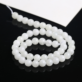 Hetianske bijele nefrit perle – labave perle za izradu nakita, DIY narukvica, 10 mm