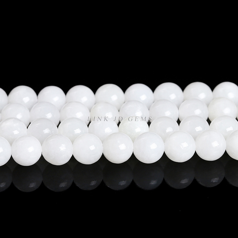 Hetianske bijele nefrit perle – labave perle za izradu nakita, DIY narukvica, 10 mm