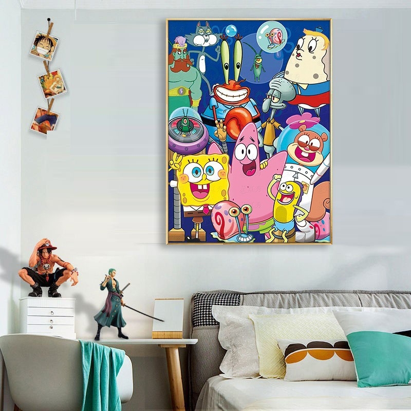 SpongeBob križićna vezenja — komplet za križićno šivanje na platnu Aida 11, za dnevni boravak