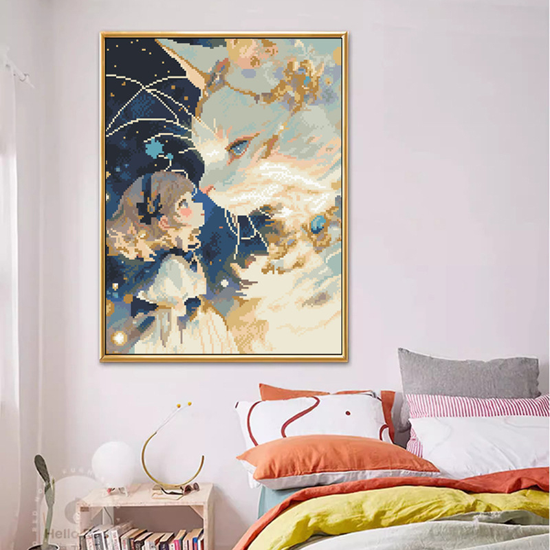 Križićni set 11CT, poliester-pamučna tkanina, za dnevni boravak, motivi iz crtanih filmova i anime