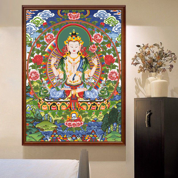 Set za križićno izšivanje: Guanyin Bodhisattva, platno 11CT, smjesa poliestera i pamuka, kineski stil uzorka, DIY izrada