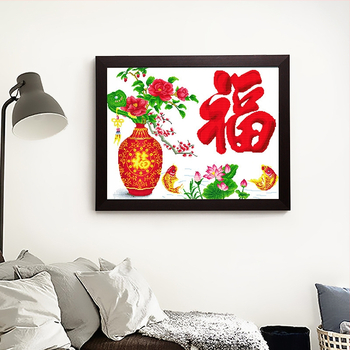 Diamond painting Rubikova kocka – potpuno ispunjeni dijamanti, novi dizajn dnevnog boravka, križni vez, motiv vaza