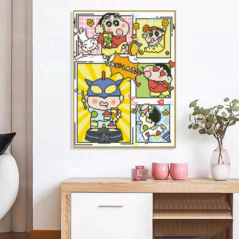 Komplet križnog šivanja 11CT bijelo platno, uzorak Cartoon/Anime, za dekor dnevnog boravka i spavaće sobe, materijal poliester-pamučni