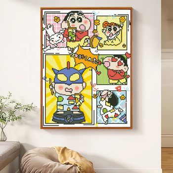 Komplet križnog šivanja 11CT bijelo platno, uzorak Cartoon/Anime, za dekor dnevnog boravka i spavaće sobe, materijal poliester-pamučni